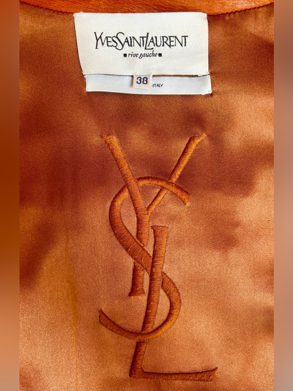 Yves Saint Laurent Rive Gauche Leather Jacket 38 | Lined in 100% Silk | Italy